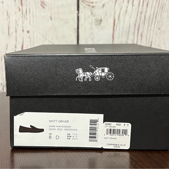 Coach MOTT DRIVER DARK MAHOGANY Men\'s Suede Loafers driving shoes size 8D NiB main image 12